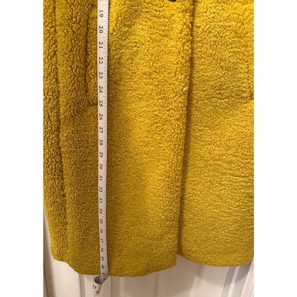 LOFT Teddy Coat Long Women M Medium Yellow - Picture 6 of 7